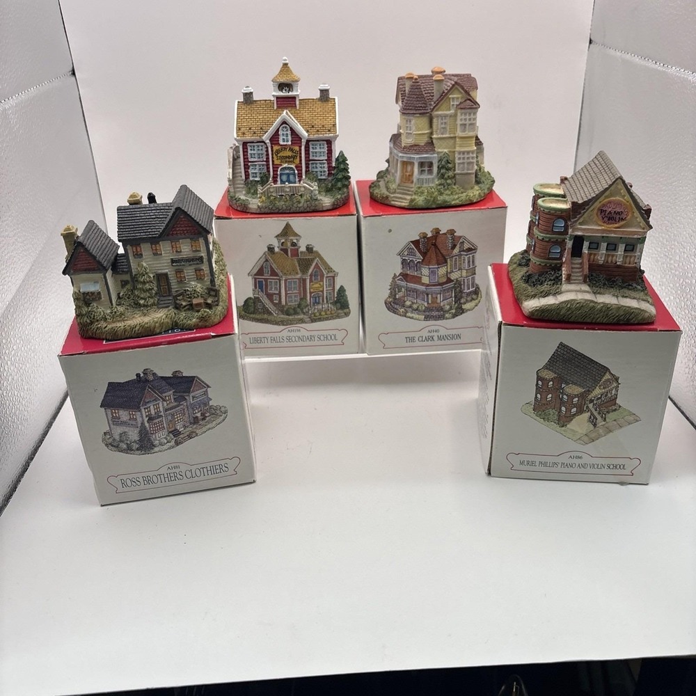 Vtg~Liberty Falls~The Americana Collection~Lot of 4~AH158 AH81 AH86 AH40~IOB